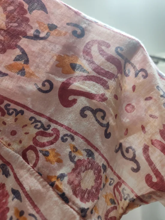 Vintage Goa XL Pink Paisley-Accent Button Front Shirt - Picture 5 of 8